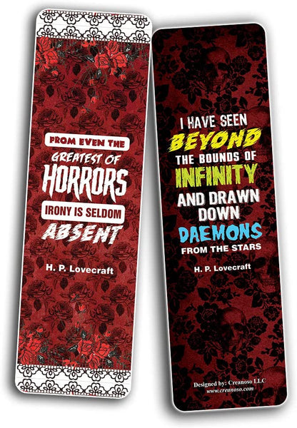 Creanoso Cthulhu H P Lovecraft Bookmark Cards (30-Pack) - Great Reading Rewards Incentives for Book Lovers & Literature Gifts for Young Readers