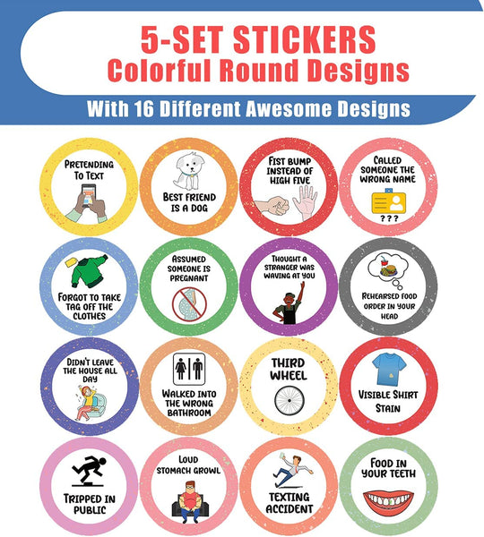 Awkward Merit Stickers (5 Sets X 16 Designs)