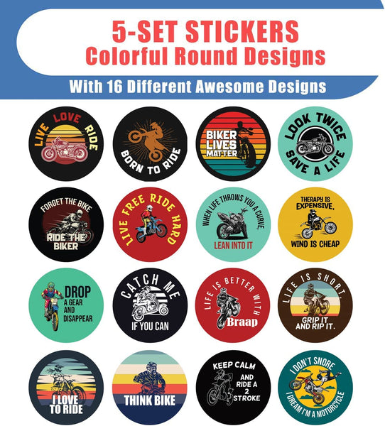 Creanoso Riders stickers (5 Sets X 16 Designs) â€“ Sticker Card Giveaways for Kids â€“ Awesome Stocking Stuffers Gifts for Boys & Girls â€“ Classroom Home Rewards Enticements