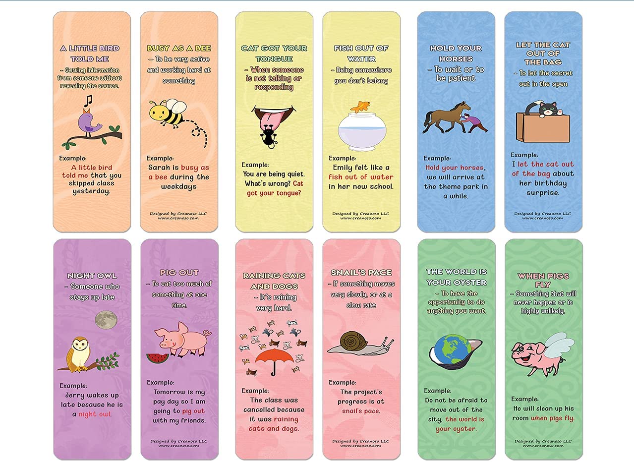 Fun Idioms for Children Series 2 - Animals (2-Sets X 6 Cards)