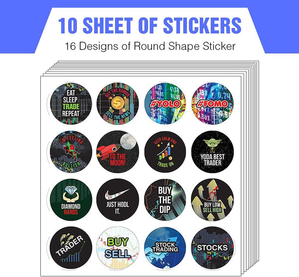 Stock Trading Stickers (10 Sets X 16 Designs)