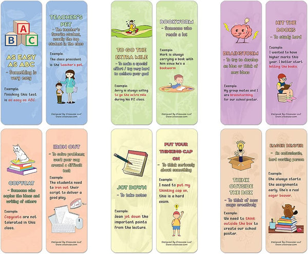 Fun Idioms for Children Series 1 - School Idioms (2-Sets X 6 Cards)