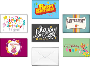 Creanoso Birthday Gifts Cards for Boys, Girls, Teens, Men, Women (60-Pack) â€“ Six Assorted Quality Greeting Card Set â€“ Premium Gift Stocking Stuffers