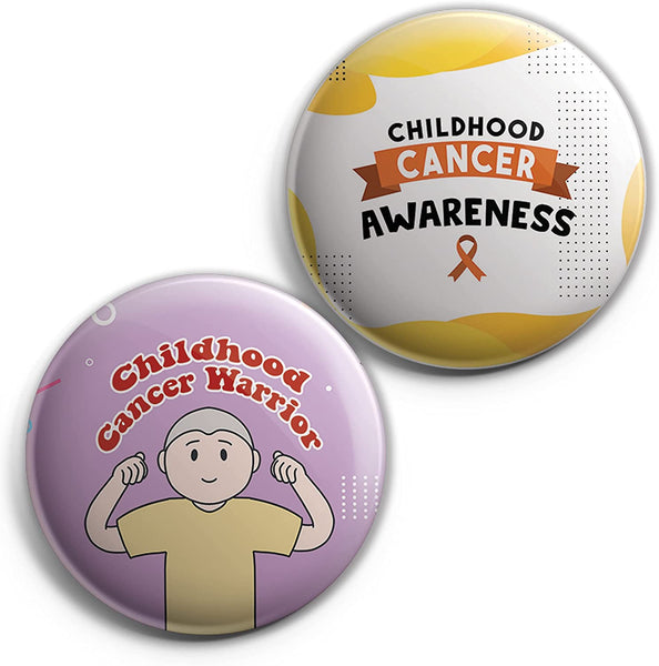 Childhood Cancer Awareness Pinback Buttons (1 Set x 10 Designs)