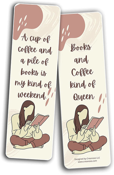 Creanoso Books and Coffee Lovers Bookmarks (5-Sets X 6 Cards) â€“ Daily Inspirational Card Set â€“ Interesting Book Page Clippers â€“ Great Gifts for Adults and Teens