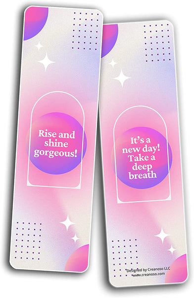 Creanoso Daily Inspirational Greetings Bookmarks (2-Sets X 6 Cards) â€“ Daily Inspirational Card Set â€“ Interesting Book Page Clippers â€“ Great Gifts for Adults and Teens