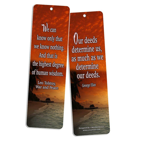 Creanoso Classic Literary Inspirational Quotes Bookmarks (60-Pack) - Bibliophile Gifts - Assorted