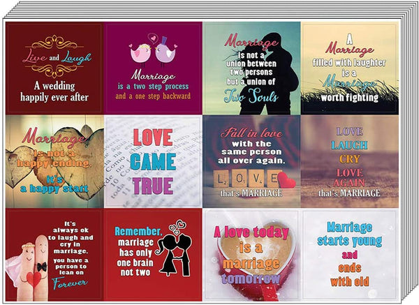 Creanoso Inspiring Words Marriage Quote Stickers (10-Sheet) Ã¢â‚¬â€œ Premium Bridal Gift Set for Couples