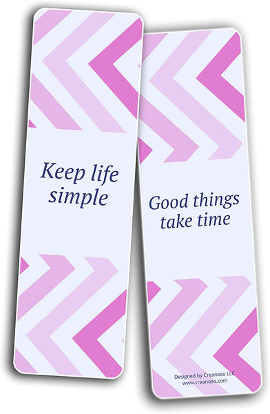 Creanoso Cute Inspirational Bookmarks Series 1 (10-Sets X 6 Cards) â€“ Daily Inspirational Card Set â€“ Interesting Book Page Clippers â€“ Great Gifts for Adults and Teens