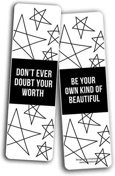 Creanoso You are Valuable Bookmarks (2-Sets X 6 Cards) â€“ Daily Inspirational Card Set â€“ Interesting Book Page Clippers â€“ Great Gifts for Adults and Teens