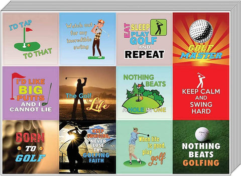 Creanoso Inspiring Sayings Golf Stickers for Golfers (10-Sheet) Ã¢â‚¬â€œ Premium Gift Set
