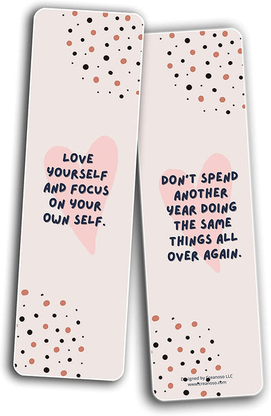 Creanoso Self-Appreciation Bookmarks (2-Sets X 6 Cards) â€“ Daily Inspirational Card Set â€“ Interesting Book Page Clippers â€“ Great Gifts for Adults and Teens