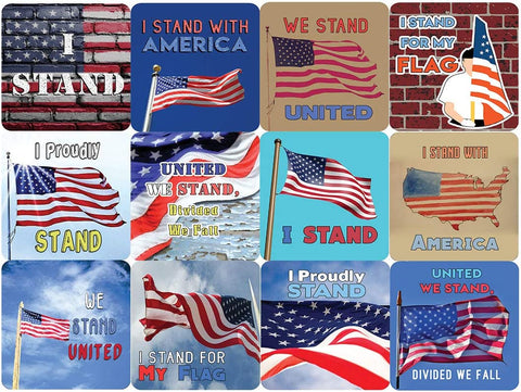 StandÂ withÂ America Stickers 2 Sets (12 designs x 2pcs each)