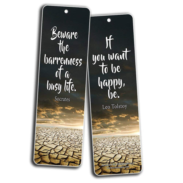 Creanoso Inspirational Bookmarks Card - Inspiring Quotes About Life Cards - Premium Set
