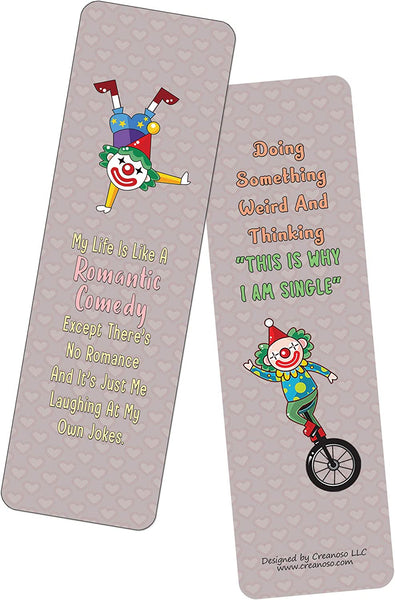 Creanoso Funny Single Bookmarks (30-Pack) - Reward Incentives for Students and Children - Stocking Stuffers Party Favors & Giveaways for Teens & Adults