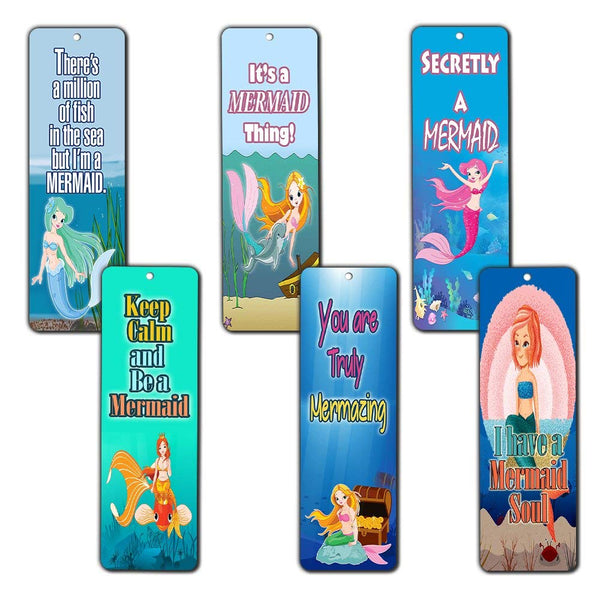 Creanoso Mermaid Bookmarks Cards (60-Pack) - Little Girls Young Readers Literary Gifts - Assorted