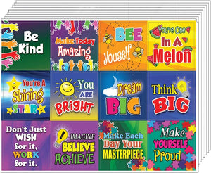 Creanoso Colorful Inspirational and Motivational Quotes Stickers (10-Sheet) â€“ Total 120 pcs (10 X 12pcs) Individual Small Size 2.1 x 2. Inches