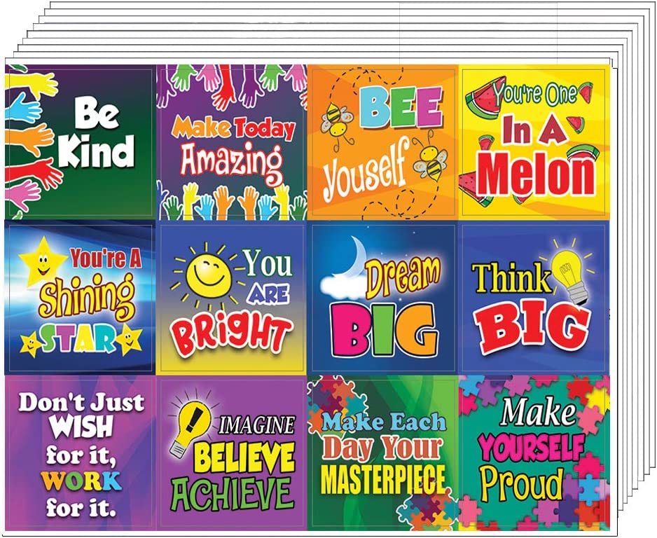 Colorful Inspirational and Motivational Quotes Stickers (20 Sheet)