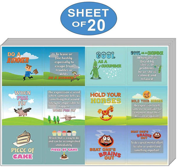 Creanoso Funny Idioms Stickers for Kids Ã¢â‚¬â€œ Funny Idiomatic Expressions Sticker Set