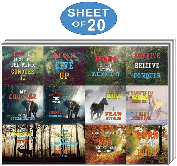 Creanoso Nature Survival Quote Stickers Ã¢â‚¬â€œ Inspirational Survival Sayings for Men & Women