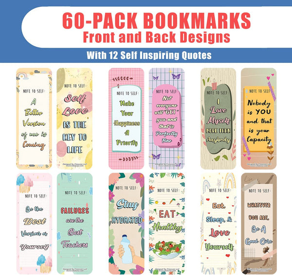 Note to Self: Positive Self Reminders Bookmarks (10-Sets X 6 Cards)