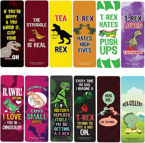 Creanoso Funny T-Rex Bookmarks (60-Pack) - Premium Quality Bulk Buy Value Gift Pack Personal Collection