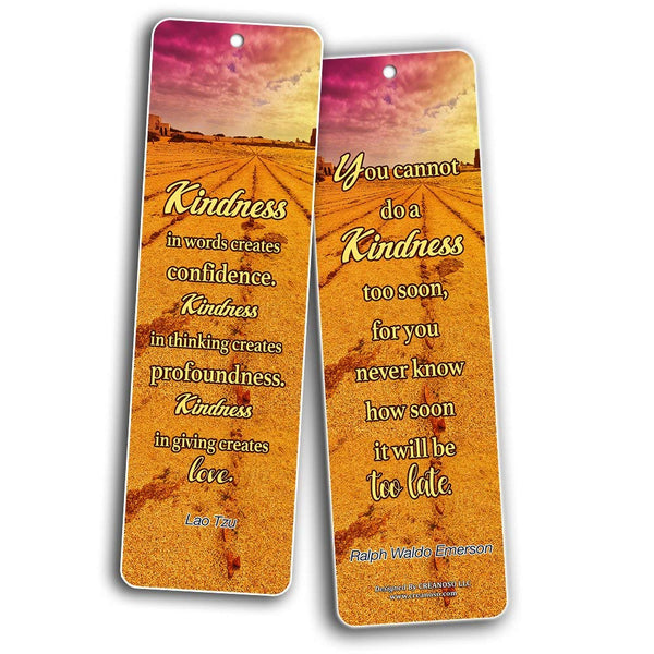 Creanoso Inspirational Bookmark Cards (60-Pack) - Kindness Quotes - Great Gift Ideas Set