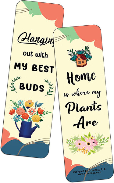 Creanoso Funny Plant Life Quotes Bookmarks (2-Sets X 6 Cards) â€“ Daily Inspirational Card Set â€“ Interesting Book Page Clippers â€“ Great Gifts for Adults and Teens