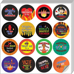 I am a Firefighter Pinback Stickers (5 Sets X 16 Designs)