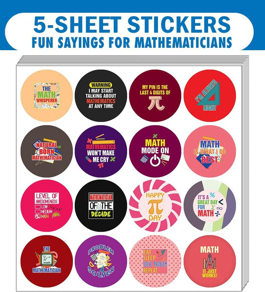 I am a Mathematician Stickers (5 Sets X 16 Designs)