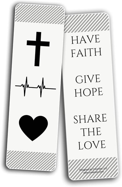 Creanoso Faith, Hope and Love Bookmarks (5-Sets X 6 Cards) â€“ Daily Inspirational Card Set â€“ Interesting Book Page Clippers â€“ Great Gifts for Adults and Teens