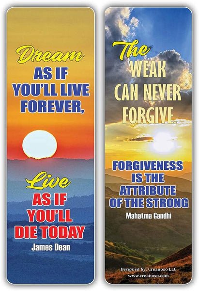 Creanoso Be Strong Inspirational Sayings Sun Bookmark Cards (30-Pack) â€“ Premium Gifts Bookmarks for Bookworm â€“ Stocking Stuffers for Men, Women, Teen, Bookworms â€“ Office Supplies â€“ DIY Kit