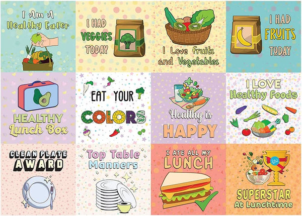 Healthy Lunchbox Stickers (5 Sets X 12 Designs)