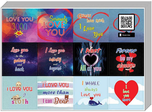 Love You 3000 Stickers (20-Sheet) â€“ Stocking Stuffers Gift Set for Husbands Wife Dad Mom Children Son Daughter â€“ Planner Stickers Birthday Mason Jar Party Favors DÃ©cor Decal â€“ Stocking Stuffers Gifts