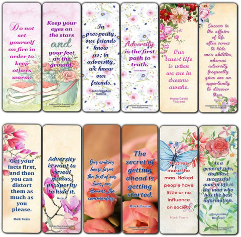 Creanoso Inspirational Sayings with Colorful Floral Theme Bookmarks (60-Pack) ÃƒÂ¢Ã¢â€šÂ¬Ã¢â‚¬Å“ Inspirational Quote Sayings Bookmarker Cards ÃƒÂ¢Ã¢â€šÂ¬Ã¢â‚¬Å“ Premium Gift for Men & Women, Adults, Teens ÃƒÂ¢Ã¢â€šÂ¬Ã¢â‚¬Å“ Employee Rewards Gifts