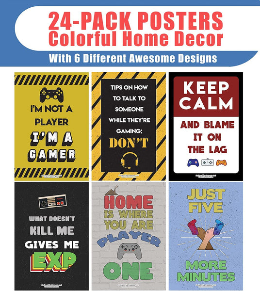 Fun Gamer Posters (4-Set X 6 Designs)