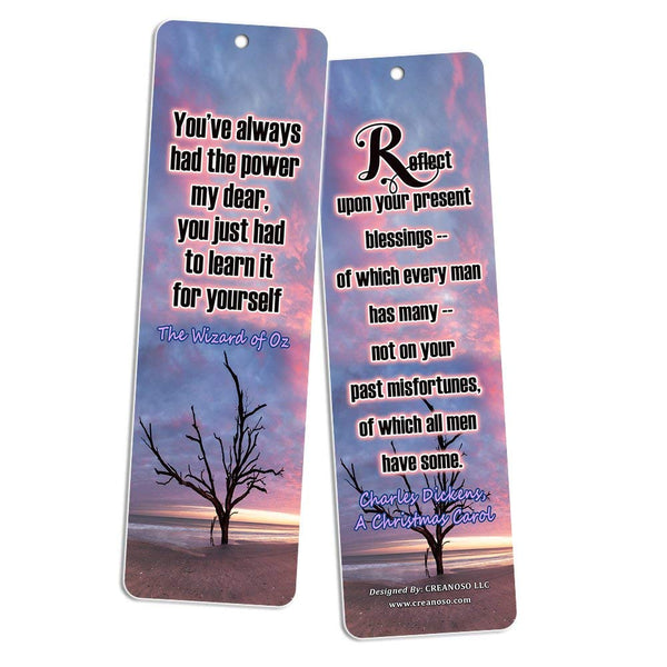 Creanoso Classic Literary Inspirational Quotes Bookmarks (60-Pack) - Bibliophile Gifts - Assorted