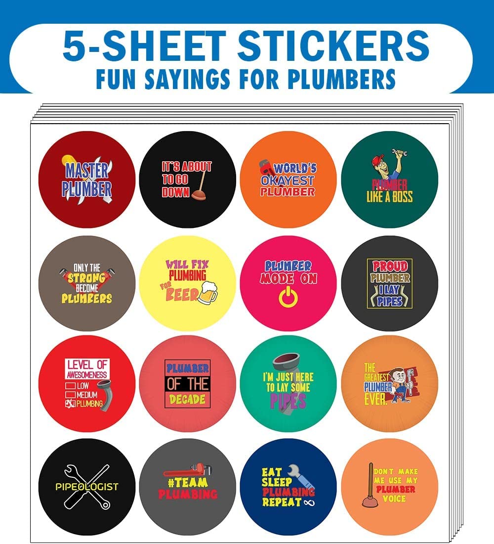 Master Plumber Sticker I am a Plumber Stickers (5 Sets X 16 Designs) – Creanoso
