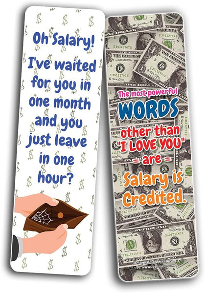 Funny Salary Quotes Bookmarks (5-Sets X 6 Cards)