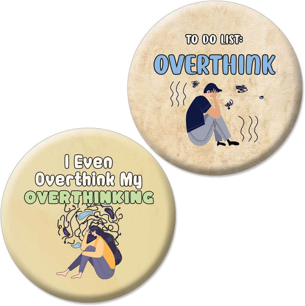 Funny Quotes for Overthinkers Buttons (1-Set X 10 Buttons)