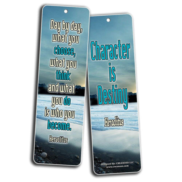 Creanoso Inspirational Bookmarks Card - Inspiring Quotes About Life Cards - Premium Set