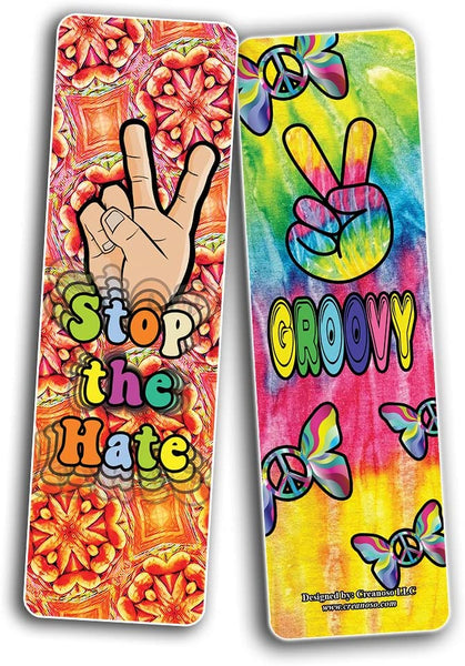 Hippie Retro 60's Bookmarks (10-Sets X 6 Cards)