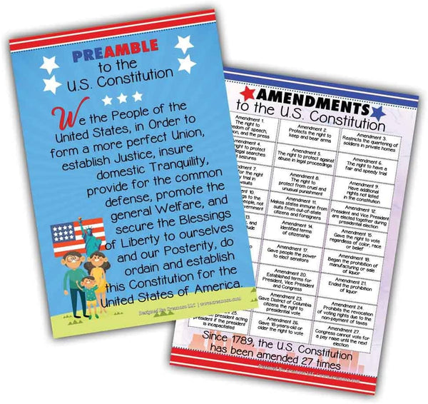 Creanoso USA Educational Learning Posters (6-Pack) â€“ Design Gifts Ideas for Kids Boys Girls