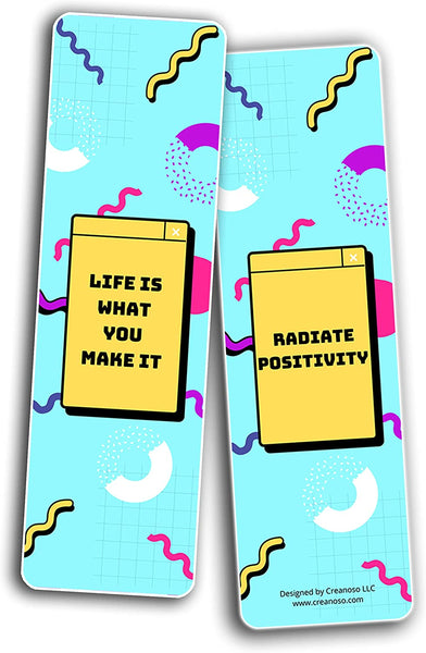 Creanoso Cute Inspirational Bookmarks Series 1 (10-Sets X 6 Cards) â€“ Daily Inspirational Card Set â€“ Interesting Book Page Clippers â€“ Great Gifts for Adults and Teens