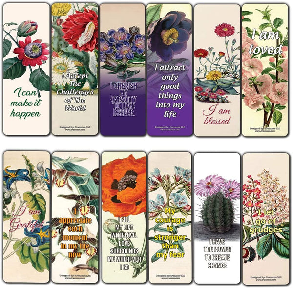 Creanoso Floral Positive Affirmation Sayings Bookmarks (30-Pack) Ã¢â‚¬â€œ Stocking Stuffers Gift for Women, Ladies, Girls Ã¢â‚¬â€œ Awesome Bookmark Collection Ã¢â‚¬â€œ Book Reading Rewards Incentives Ã¢â‚¬â€œ Page Binder