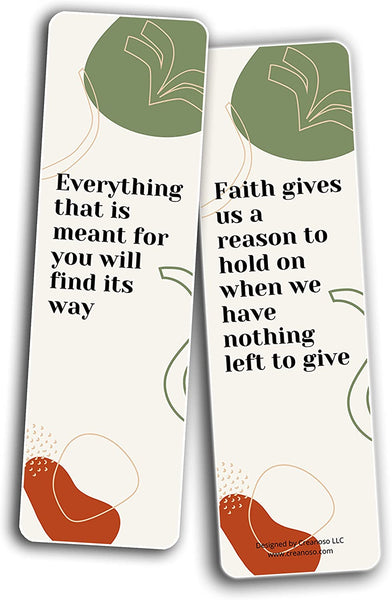 Creanoso Keep the Faith Bookmarks (10-Sets X 6 Cards) â€“ Daily Inspirational Card Set â€“ Interesting Book Page Clippers â€“ Great Gifts for Adults and Teens
