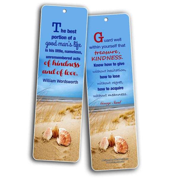 Creanoso Inspirational Bookmark Cards (60-Pack) - Kindness Quotes - Great Gift Ideas Set