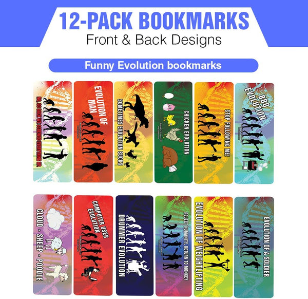 Funny Evolution bookmarks (2-Sets X 6 Cards)