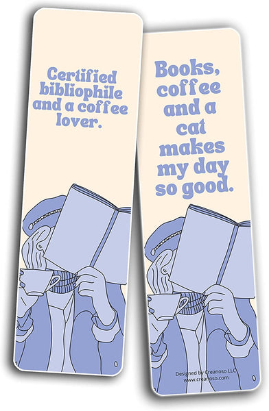 Creanoso Books and Coffee Lovers Bookmarks (5-Sets X 6 Cards) â€“ Daily Inspirational Card Set â€“ Interesting Book Page Clippers â€“ Great Gifts for Adults and Teens
