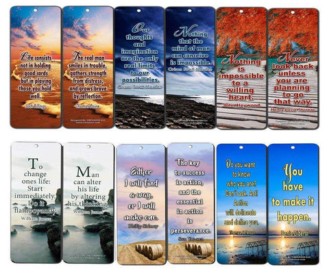 Creanoso Inspirational and Motivational Quote Sayings Bookmarks - Assorted Pack Collection